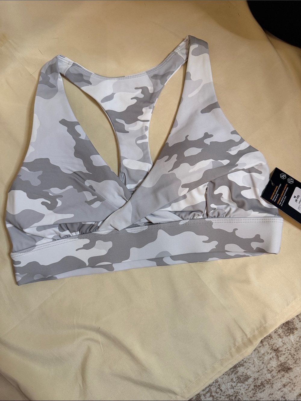 Avia Gray Camo Racerback Sports Bra